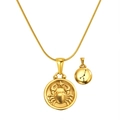 Collier en acier inoxydable plaqué or 18K avec pendentif signe du zodiaque Cancer - Cancer (SP343G-4)