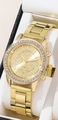 Luxurious gold-tone quartz watch for women with sparkling crystal bezel and metal link strap - Gold 3 Single Watch