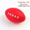 Red PU foam American football stress relief toy with white stitching details 9x5.5cm - Red