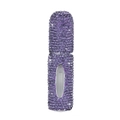 Macro detail of purple rhinestone perfume bottle with clear liquid level window - 5ml / Purple