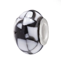 DIY black and white checkered resin bead accessory with a durable metal grommet core - Black and White Checkerboard Style (017)