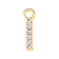 Close-up of golden letter I pendant with sparkling rhinestones for jewelry making - Letter I-Gold
