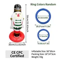 Nutcracker soldier inflatable ring toss game with score zones and blue hoops for kids - Santa Claus Ring Toss - White (2 Rings)