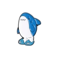 Cute cartoon blue shark enamel pin badge with tiny shark slippers fashion accessory - Shark Wearing Slippers
