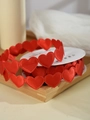 Polyester satin red heart ribbon roll for gift wrapping and DIY crafts accessories - 2.5CM Width/9M Roll / Red