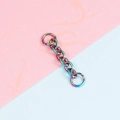 Cadena arcoíris de acero inoxidable con dobles anillas abiertas para bisutería DIY - Galvanizado en Arcoíris