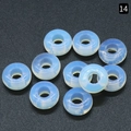 Light blue translucent natural agate donut spacer beads with white marble texture - Synthetic Opal / 5x10mm