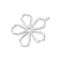 Detail of silver hollowed-out flower pendant with vintage pearl texture and metallic luster - VD1593 Hollow Flower / White Gold