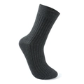 Men's dark grey cotton ribbed crew socks featuring a breathable striped sports design - Dark Gray