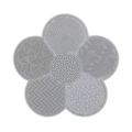 Grey petal-shaped silicone makeup brush cleaning pad with textured surface suction cup - Flower Shape / Gray