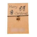 Handmade Christmas snowflake charm bracelet with black braided rope on Kraft paper card - Snowflake 2