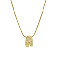 18k gold plated necklace with a sparkling cubic zirconia micro-pave letter A pendant - Necklace A / Gold