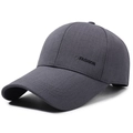 Dunkelgraue Herren-Baseballkappe mit langem Schirm und modischer Stickerei - Verstellbar / Grau