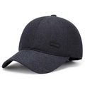 Berretto da baseball in twill blu scuro da uomo con toppa logo SPORT su sfondo bianco - Regolabile / Blu