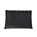 Portable black mesh storage bag with zipper closure and MiloBliss branding detail - Large Flat Mesh Bag / Black