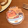 Mini-Notizbuch in Orange mit süßem Comic-Bären in Ramen-Schüssel-Form, 9x9cm - 2# Ramen Wasserschwein