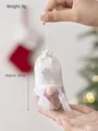 Pink and white plush Christmas gnome ornament with braided yarn and silver sequins - Santa Claus F (White/Pink)