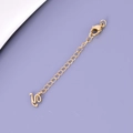 Golden stainless steel extension chain with lobster clasp and letter charm detail - Style 9-Cursive Letter Pendant