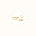 Cloud-shaped white gift tag with golden border and happy life text for wedding favors - PP Cloud Style