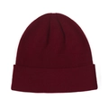 Classic burgundy ribbed knit beanie for men and women featuring a warm folded cuff design - Burgundy