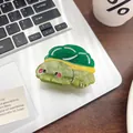 Graziosa pinza per capelli in acetato a forma di tartaruga in marmo verde - Tartaruga 6.5cm