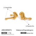 Waterproof gold-plated stainless steel fluid drop earrings for women with hypoallergenic finish - Gold Small (JDE2305071)