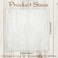 Detailed size chart showing 20x20 inch white boho wrinkled gauze napkin on wood - 50x50cm / White
