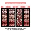 Laser PVC sticker set for scrapbooking with letters and numbers in retro pink - 1# Maple Leaf Red (4 Sheets Set)