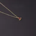 Minimalist gold necklace featuring a zircon watermelon pendant with red and green stones - Watermelon Slice Shape (607-3#)