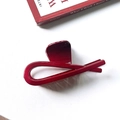 Deep red minimalist hollow geometric shark hair claw clip in a glossy resin finish - 13# Irregular Style 10cm