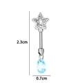 Ohrknorpel-Stecker aus Titanstahl mit Stern und blauem Zirkon-Tropfenanhänger - Blauer Tropfen (Einzelstück)