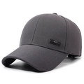 Gorra de béisbol clásica gris oscuro de seis paneles con parche lateral NLS - Gris claro