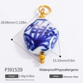 Blue and white porcelain pendant PJ91539 in stainless steel with waterproof coating - Long Pillar Blue and White Porcelain Style (PJ91539)