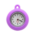 Orologio da infermiera in silicone viola con quadrante rotondo e movimento al quarzo bianco - Viola