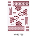Waterproof burgundy henna tattoo sticker with mandala and lace pattern W-1376S - Reddish Brown Mandala and Lace (W-1376S)