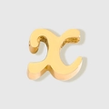 Polished gold stainless steel bead featuring lowercase letter X for jewelry making - Lowercase x / Gold