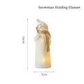 Bonhomme de neige lumineux en céramique avec écharpe dorée pour déco de Noël - Bonhomme de Neige avec Lunettes