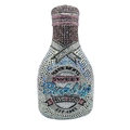 Detalle del bolso de fiesta con forma de botella y diamantes de imitación multicolores - Plata Multicolor