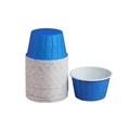 Pirottini di carta blu per muffin con interno bianco per cottura professionale - Blu Tinta Unita 50 Pz