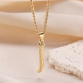 Golden textured letter pendant necklace with twisted rope chain and organic minimalist design - Gold Letter J (Pendant Only)