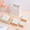 Cream and champagne drawer jewelry boxes with white gift bag in various sizes - 7.5*7.5*3.5CM / White Pink Drawer Box