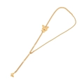 Lange Quasten-Schmetterlingshalskette aus vergoldetem Edelstahl mit feinen Flügeldetails - Gold Doppel Schmetterling Y-Ketten Stil (2#)