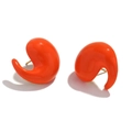 Pendientes de acero bañado en oro 18K con elegantes pétalos de esmalte naranja vibrante - Pendientes de Botón de Esmalte de Cola de Coma - Rojo