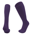 Thickened purple soccer socks for children with ergonomic ribbed cuffs and towel bottom - Purple