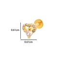 Golden heart labret stud with crystal butterfly pave and clear center stone inlay - Zircon Heart (0155-11#) / Gold