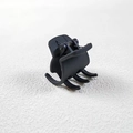 Minimalist 3.5cm matte black square hair claw clip for ponytail styling and secure hold - 3.5cm / Matte Black