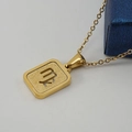 18K gold plated stainless steel Virgo constellation rectangle pendant necklace for women - Virgo