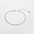Silver double layer snake chain anklet with lobster clasp and heart pendant accessory - Silver Color Single Layer Heart Style (JAP307)