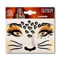 Leopard face tattoo sticker with black and gold glitter spots for animal costumes - Leopard Face Stickers
