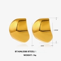 Polierte 14K vergoldete geometrische Ohrringe aus Edelstahl in abstraktem Design - Polierte Geometrische Form (ZN987)